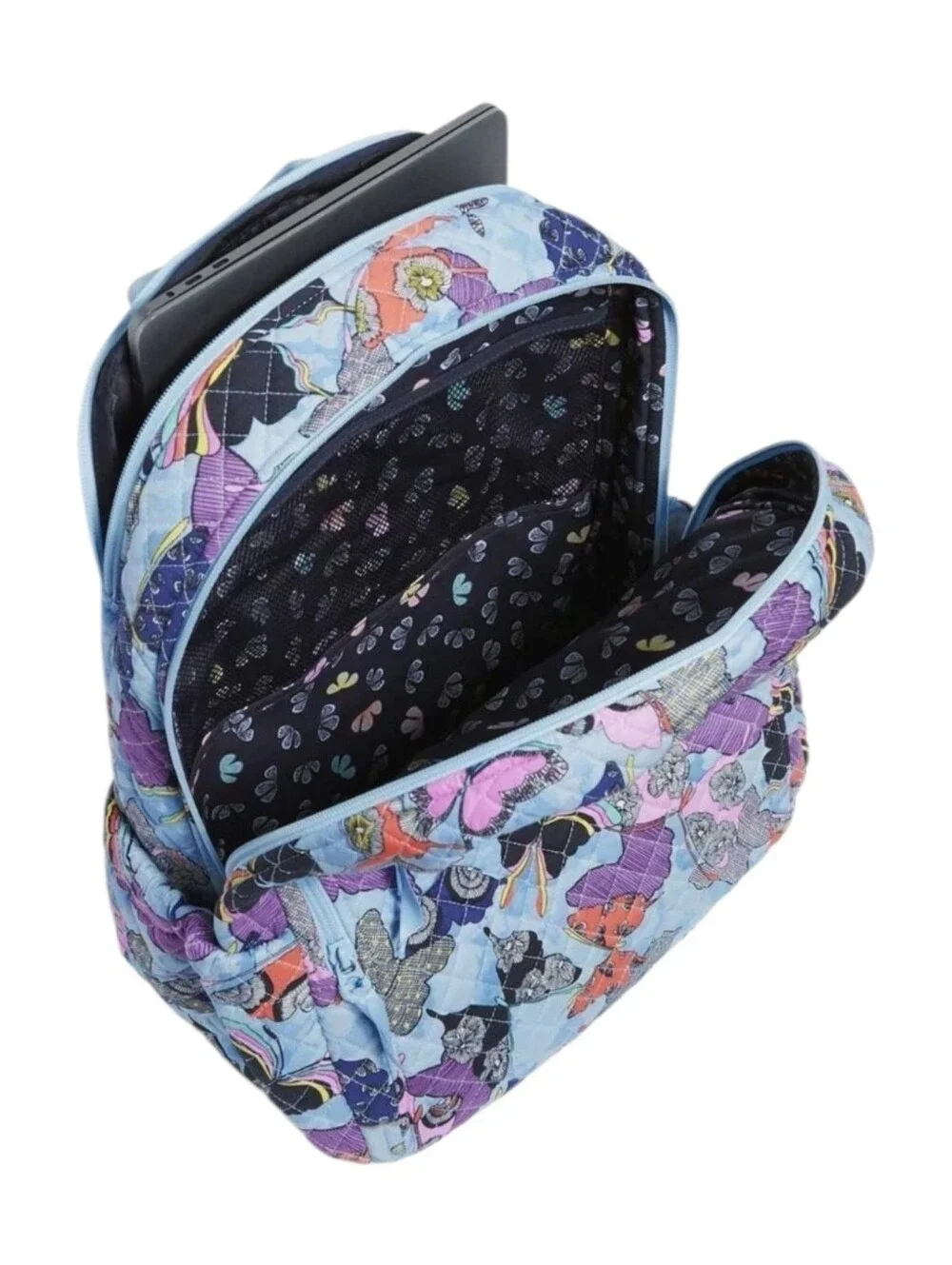 Vera Bradley Quilted "Butterfly By" Print Campus Backpack - Picture 5 of 7